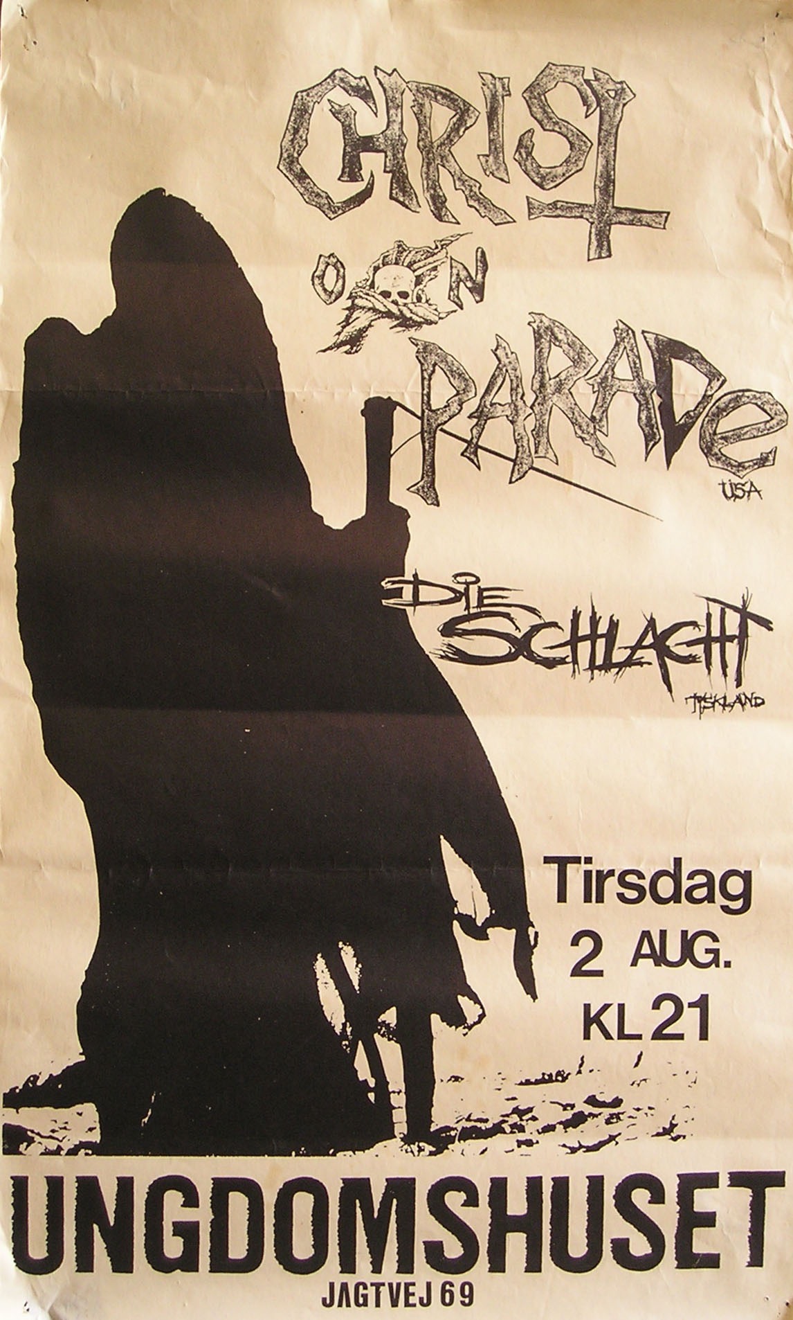 flyer from Denmark on our 1988 tour